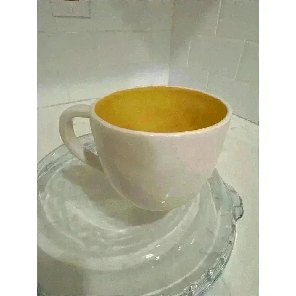 Bicycle Flower Basket Coffee Mug Cup Yellow 3.75" 14 oz - Picture 6 of 11